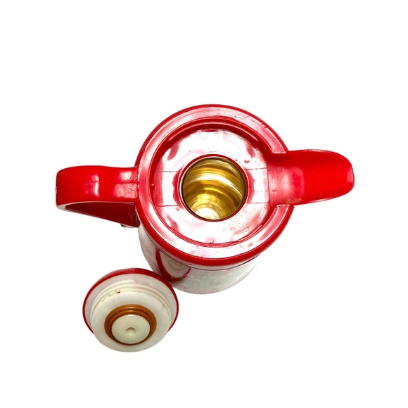 Vtg Eight O'Clock Coffee Carafe Insulated, Red and Plastic Decorative Piece 1989 - Picture 5 of 8